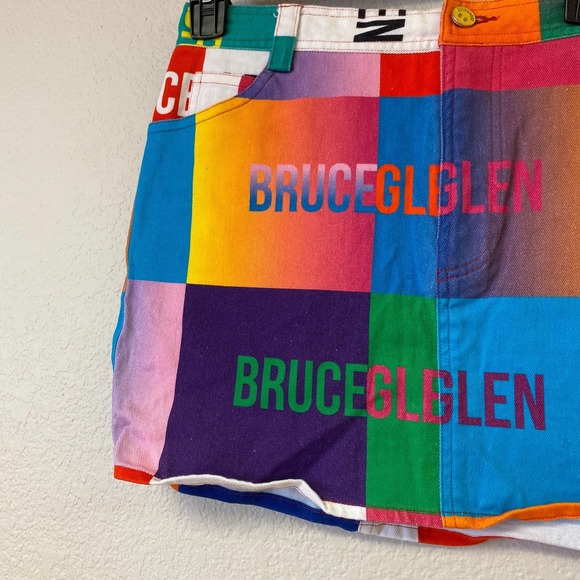 Bruce Glen Happy Logo Mini Skirt Multicolored Size 28 - Picture 5 of 9